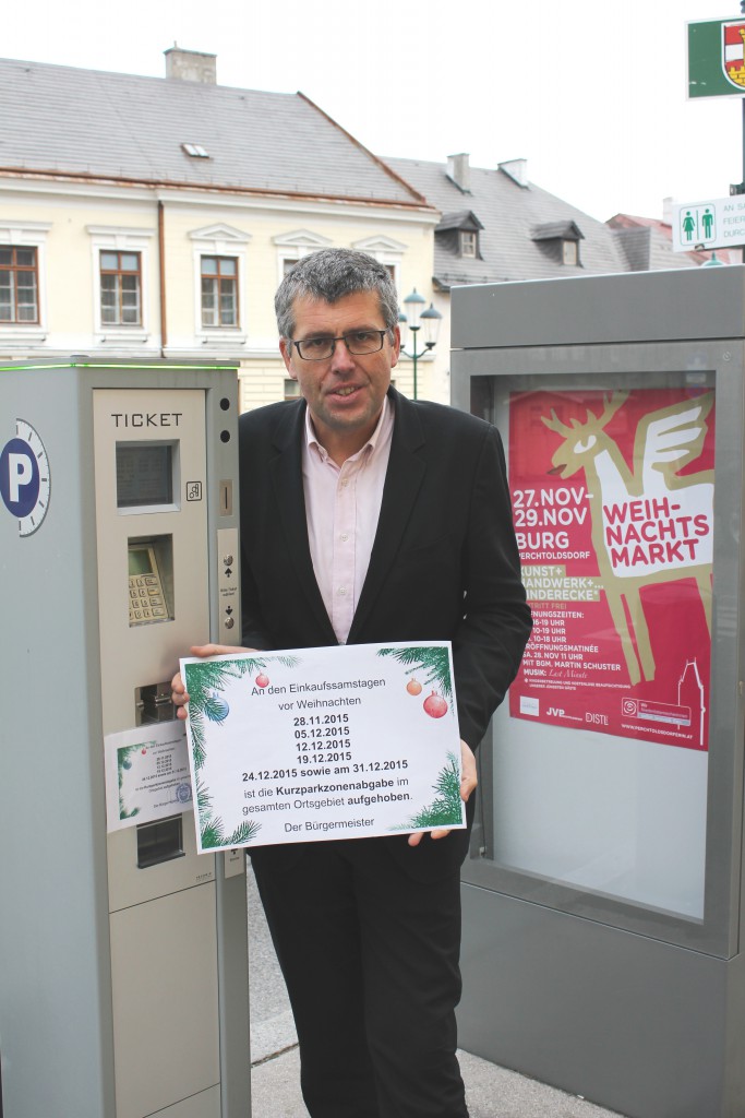 Gratis-Parken in der Vorweihnachtszeit in Perchtoldsdorf