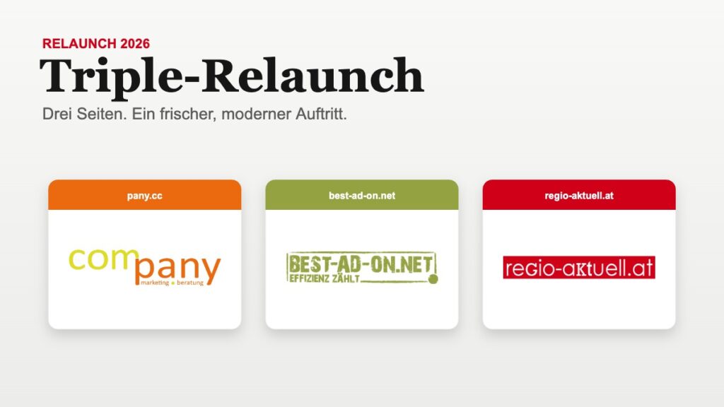 Frischer Wind im Netz: Triple-Relaunch bei Perchtoldsdorfer Werbeagentur com.pany